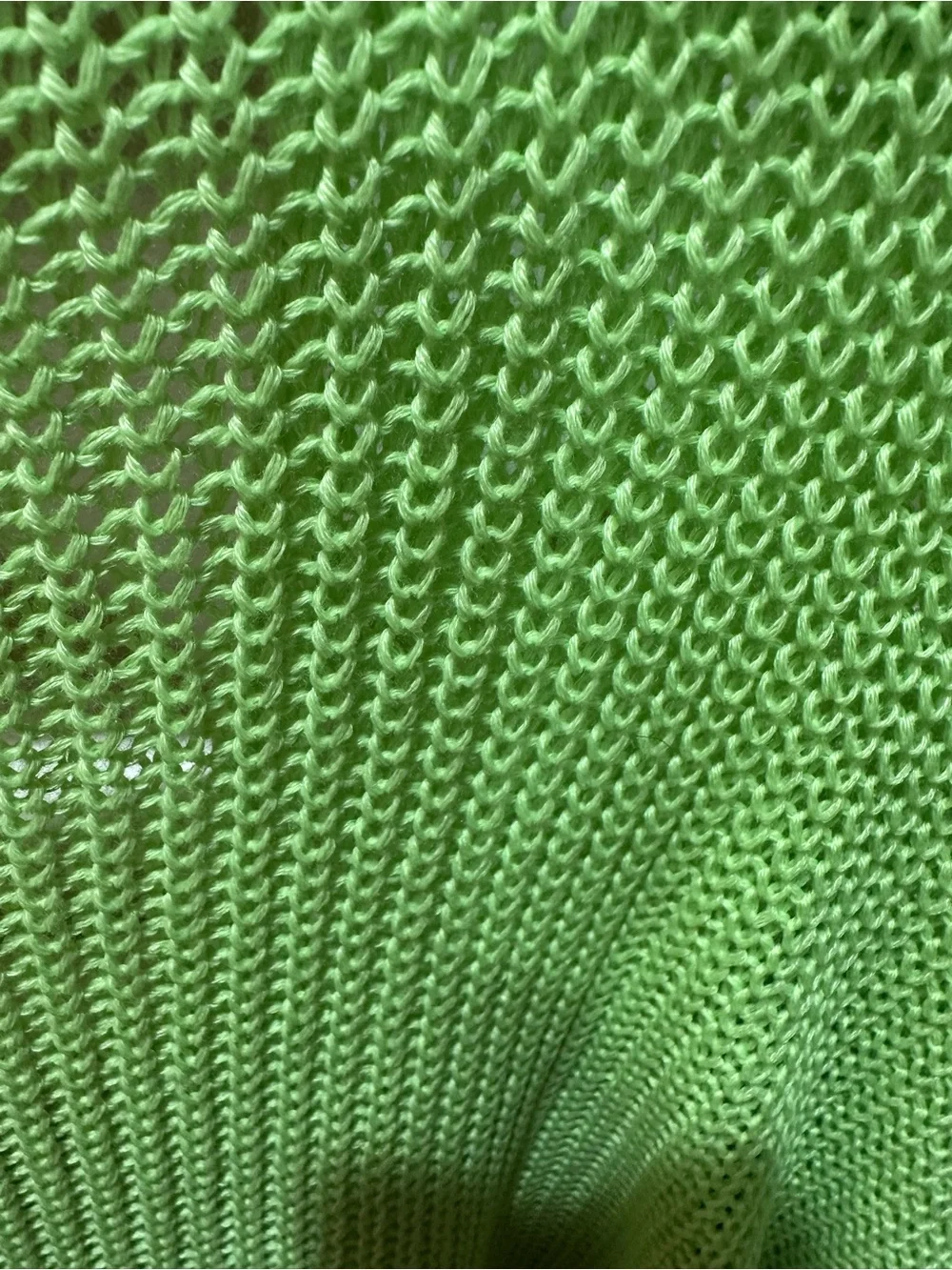 Vibrant Green Knit V-Neck Sweater with an 80’s Vibe